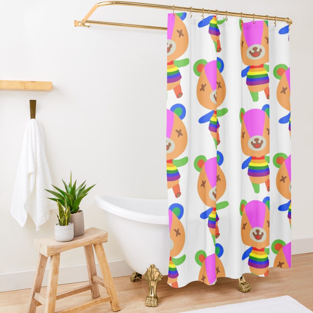 Stitches Pride Shower Curtain Official Animal Crossing Merch
