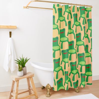 Froggy Chair Pattern Shower Curtain Official Animal Crossing Merch